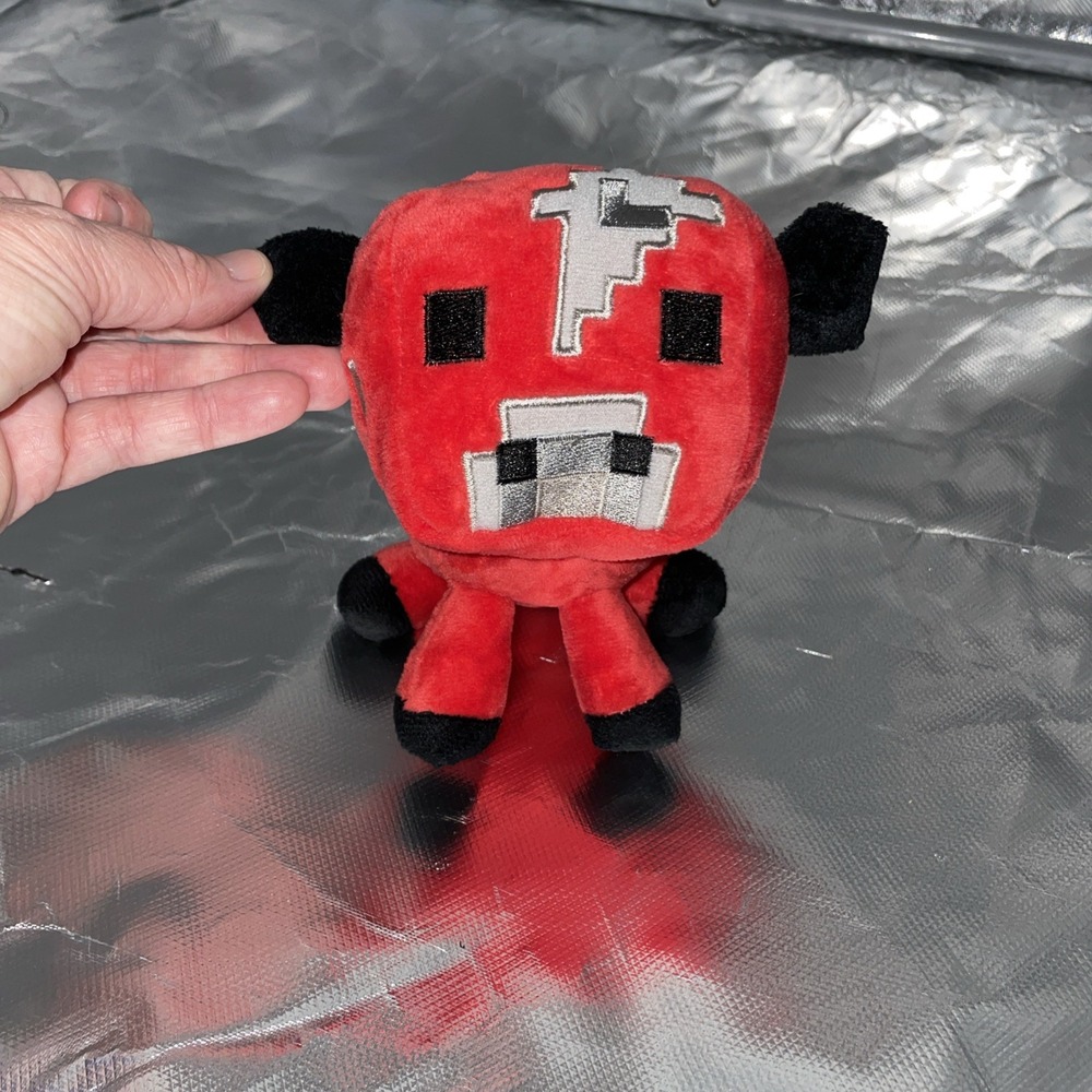 Minecraft Baby Mooshroom Plush 2014 Jazwares Mojang Red Baby Cow